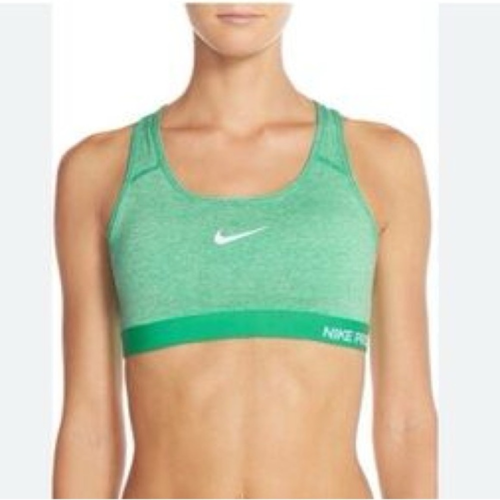 Nike Women’s Pro Dri-Fit Sports Bra Green Lightly Padded Activewear Size Small